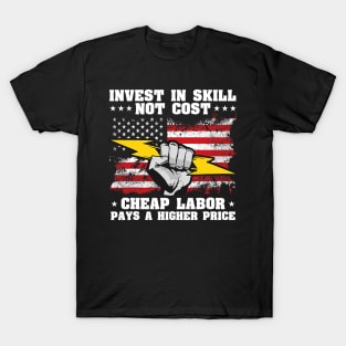 US American Flag Labor Day Patriotic Union Worker T-Shirt